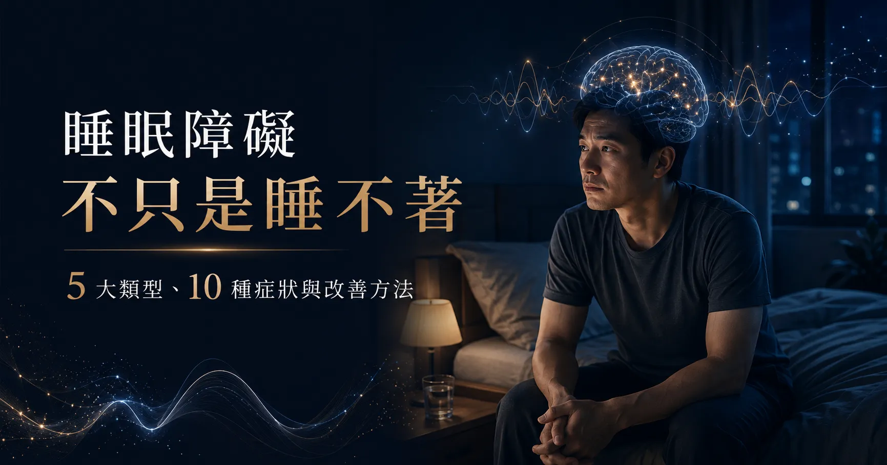 睡眠障礙不只包含入睡困難，也可能出現半夜醒來、早醒、白天嗜睡與睡眠呼吸異常等症狀。