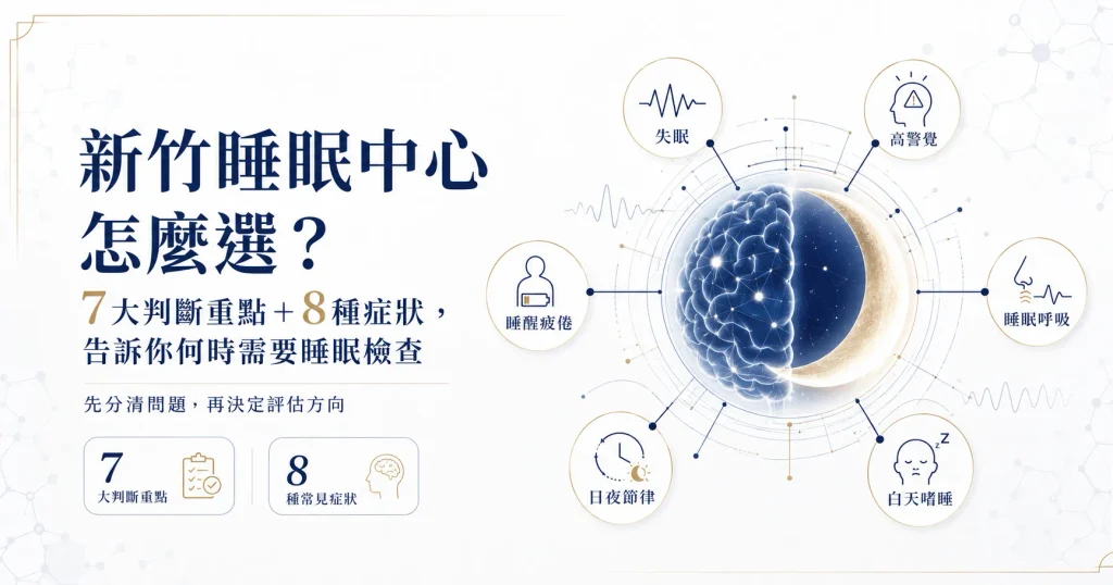 新竹睡眠中心怎麼選的睡眠問題分流圖，整理7大判斷重點與8種需要進一步睡眠評估的症狀