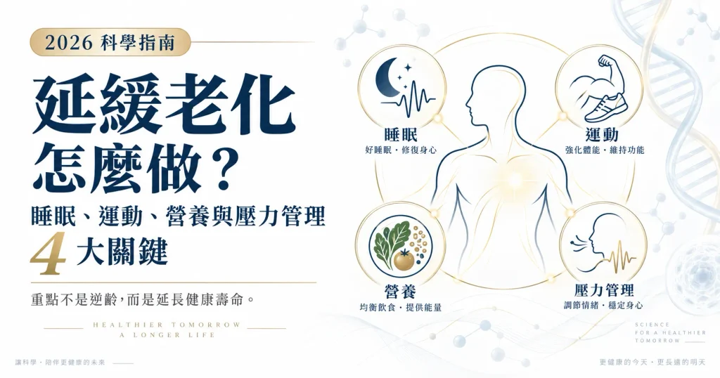 延緩老化怎麼做？睡眠、運動、營養與壓力管理4大健康老化關鍵