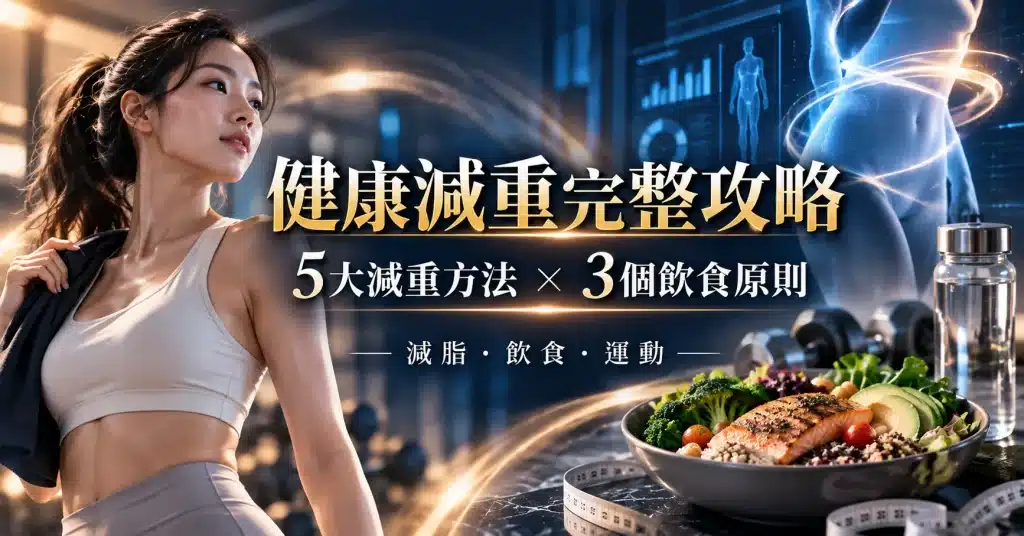 健康減重完整攻略，結合均衡飲食、規律運動與體脂管理，介紹健康減重方法及減脂飲食原則。