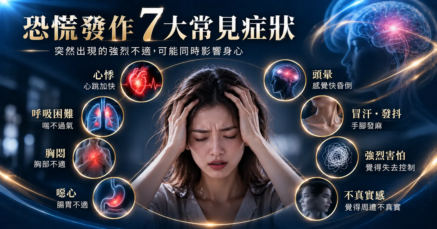 恐慌症怎麼辦?突然心悸、胸悶、呼吸困難的7大判斷與處理指南 1 恐慌發作可能引起自律神經反應,造成心跳加快、呼吸急促、冒汗與發抖,但自律神經失調不等於恐慌症。
